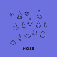 Nose Elements Graphic Vector Collection