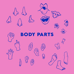 Body Parts Elements Graphic Vector Collection