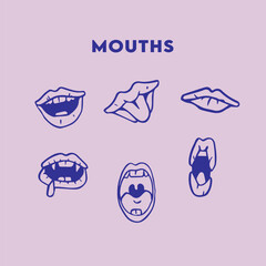 Mouth Elements Graphic Vector Collection