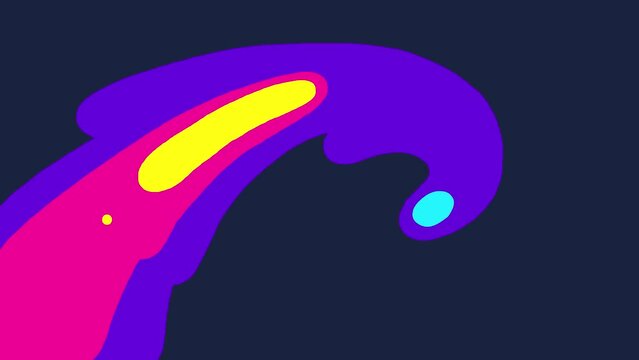 Liquid transition wipe purple violet yellow version. Cartoon animation motion element isolated. Alpha channel included. 