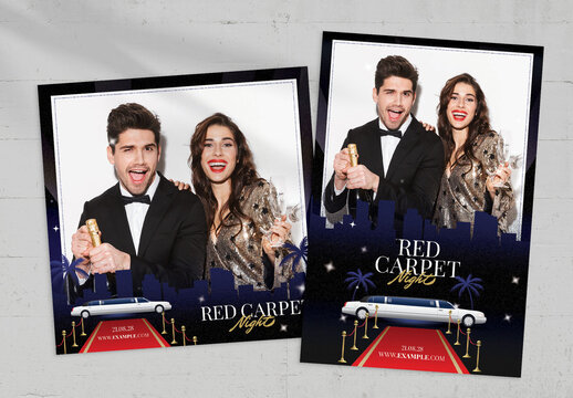 Red Carpet Photo Card Template