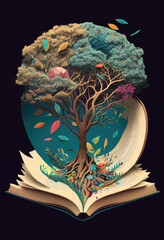 Tree of Knowledge:An Illustration of Learning and Growth - ai generative