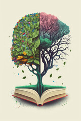 Tree of Knowledge:An Illustration of Learning and Growth - ai generative