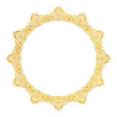 golden circle frame with mandala motif