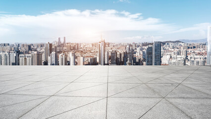 Road ground and urban landscape