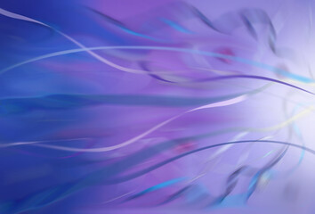 Fototapeta na wymiar Abstract background in violet- blue -purple colors with flying colored wavy ribbons.