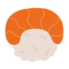 Kawaii sushi rolls sashimi icon.