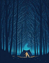 illustration, of camping tent, generated with ai