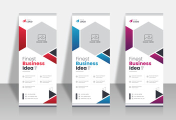 Creative business agency roll up banner design or pull up banner template