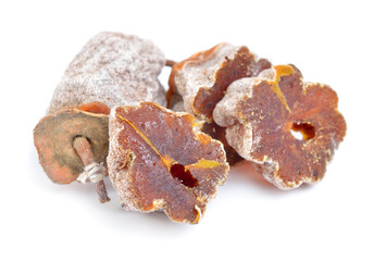 Dried oriental persimmons isolated on white background