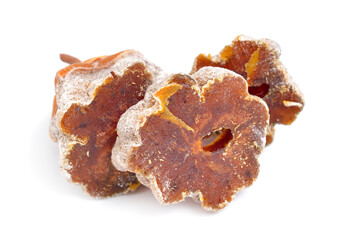 Dried oriental persimmons isolated on white background