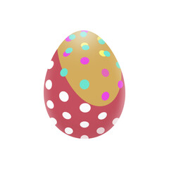 Illustration of colorful Dotted Easter Egg. Stylish Easter egg on transparent background. PNG element for your Holiday creativity.