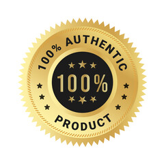 Authentic product label, 100 percent Authentic product vector logo, badges