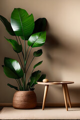 plant in a vase, shadow, background 