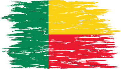 Brush stroke flag of BENIN
