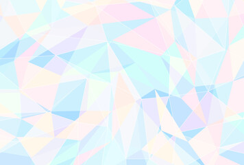 Fototapeta premium 背景イラスト_三角形モザイク_水色