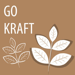 Go kraft concept. Kraft eco friendly illustration