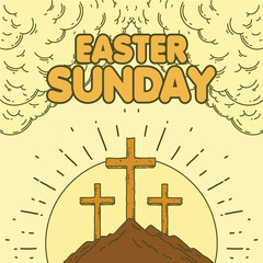 Easter Sunday Vector Background