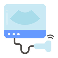 Ultrasound machine icon in modern style, medical device