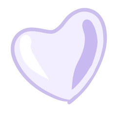 Purple heart. flat illustration. Valentine day vector EPS10