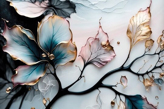 Beautiful abstract floral background, made with generative ai