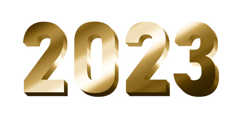 3d gold year 2023 illustration vector eps with transparent background