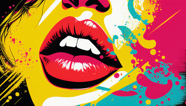 Pop Art Lips - Generative Ai