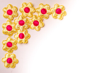 flowers isolated on white background. creative concept of spring and creativity.	