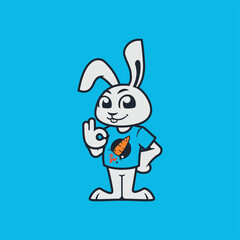Rabbit Cartoon Character Vector Illustration