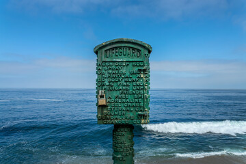 Lifeguard box at La Jolla Cove, San Diego, California