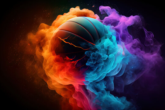 Basketball ball background. Generative Ai
