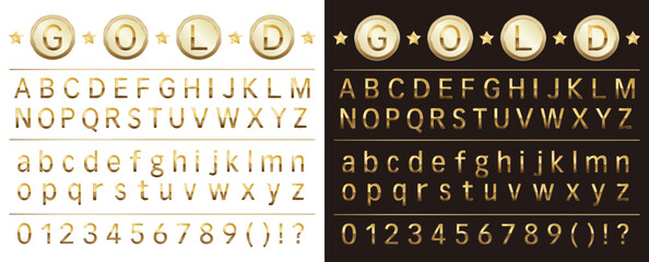 アルファベット　フォント　書体　金色 © RETHELD DESIGN