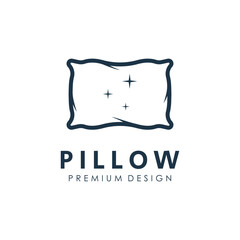 Sleeping Pillow Logo Template. Logo for Business, Interior, Furniture and Sleep Symbol.