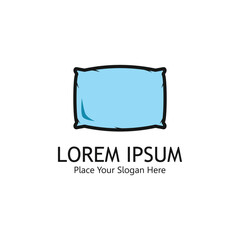 Naklejka premium Sleeping Pillow Logo Template. Logo for Business, Interior, Furniture and Sleep Symbol.