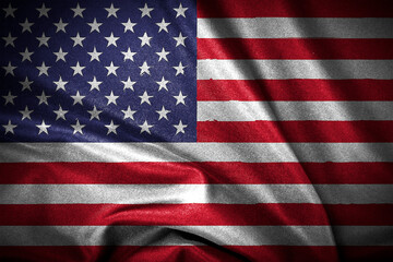 Naklejka premium Smooth curve American flag waving in the wind use as rememory concepts