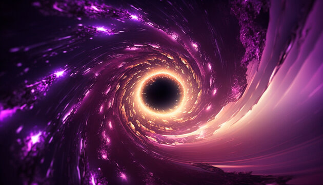 Dimensions Collide: Abstract Representation of a Vortex Tunnel Leading to Time Travel Portal