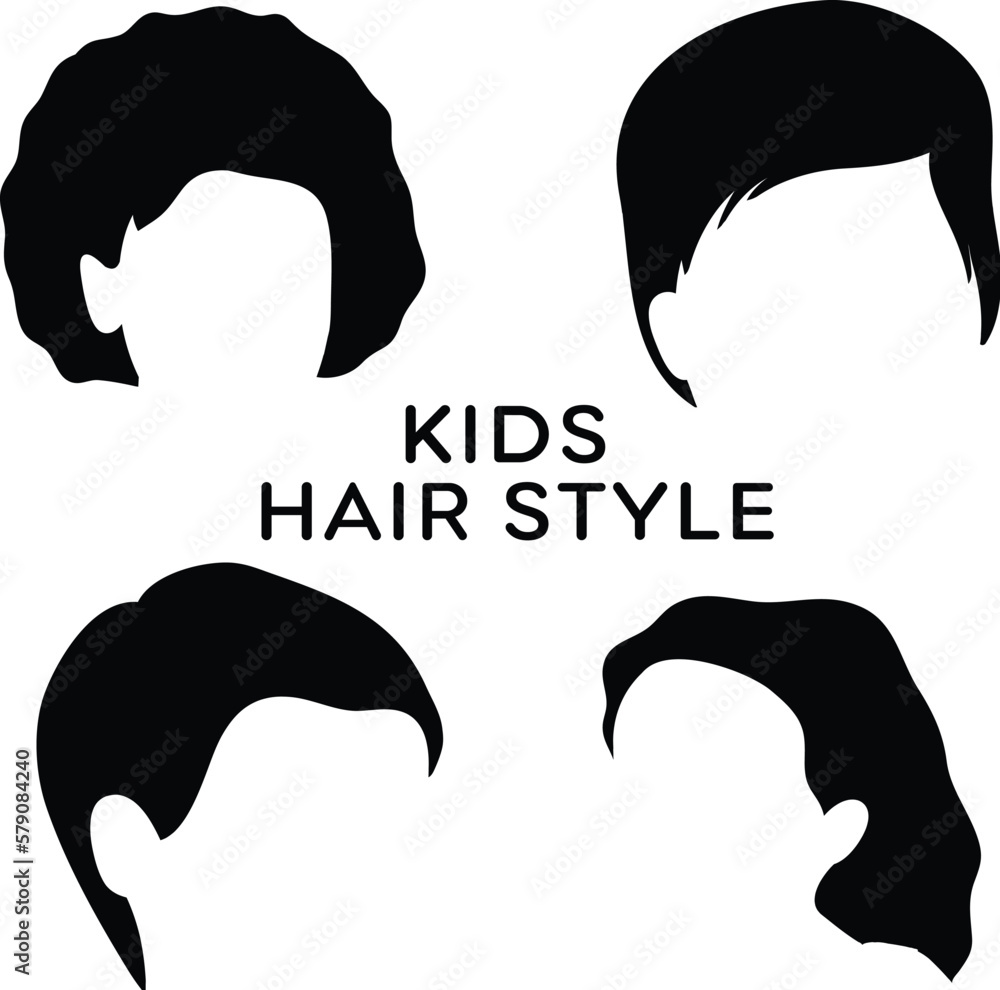 Wall mural  children's hair styles silhouette