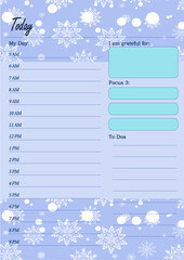 Template for printing a daily planner
