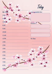 Template for printing a daily planner