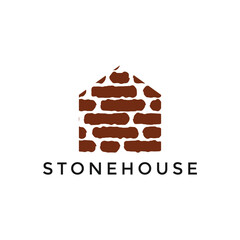 stone house home mortgage logo vector icon illustration