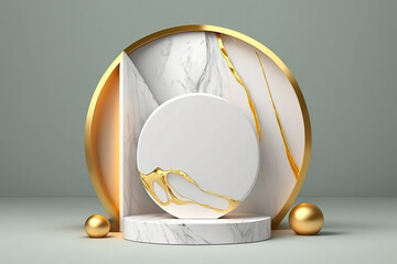 3D background, podium display, natural, marble banner backdrop with light and shadow, product promotion beauty cosmetic	
