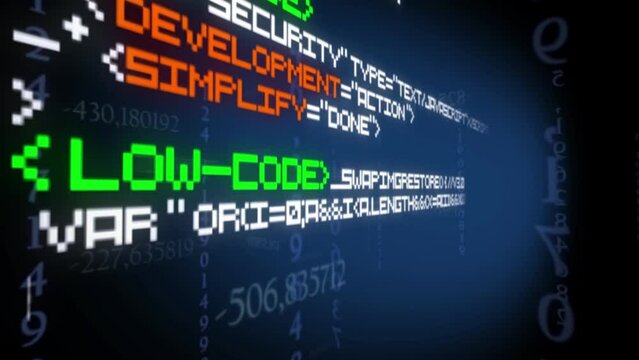 Low-code development platform LCDP no-code blue screen program code no low software computing text programing animation