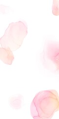 白背景にアルコールインクアートの春夏用縦長テンプレート）シャボン玉風の模様・ピンクのグラデーション