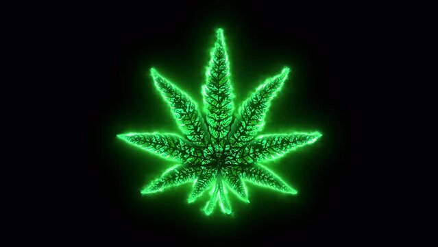 420 Stoner day Cannabis leaf party background trippy vj loop green glow texture 4k pattern 3d animation high culture