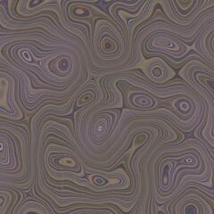 Distorted contours of surreal beings set against a background of flowing designs.