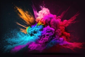 Holi Festival Celebration Background. Generative AI