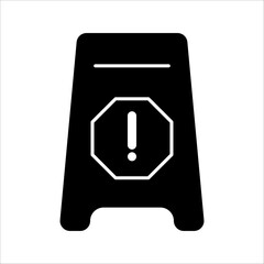 Slippery floor hazard pictogram illustration isolated line icon on white background. eps 10.