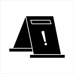 Slippery floor hazard pictogram illustration isolated line icon on white background. eps 10.