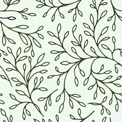 Floral simple leaves design seamless pattern for textile