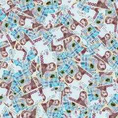 Stack of 1000 hryvnia bills